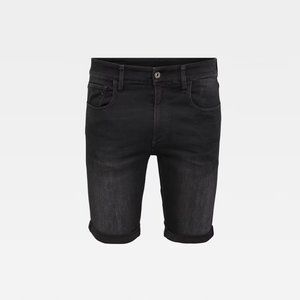 METEOR (BLACK) 3301 DENIM SLIM SHORTS